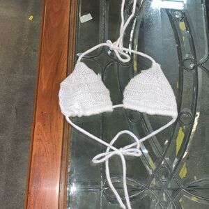 PrettyLittleThing white crochet bikini top. Super Soft!